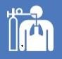 Graphic icon of a patient using oxygen equipment